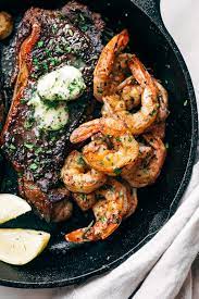 Garlic Butter Skillet Steak And Shrimp Recipe Little Spice Jar Recipe Steak And Shrimp Easy Steak Recipes Steak Dinner