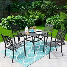 Phi Villa Outdoor Dining Table This Table Is Made Of High Quality Metal Steel Material For Rust And Weather Res In 2020 Patio Bistro Table Outdoor Outdoor Dining Table