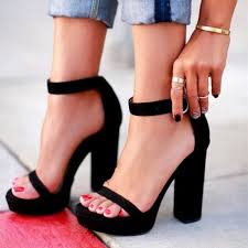 Black Ankle Strap High Heel Sandals Fabulous Suede Block Heel Sandals Black Ankle Strap High Heel Shoes You Best Choice For Big Day Anniversary Top Desig Sandals Heels Black Sandals Heels Heels