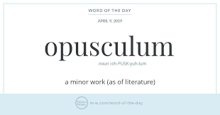 Word Of The Day Opusculum Word Of The Day Uncommon Words Words