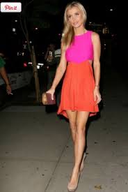 Real Housewives Fashion Big Blonde Hair Style Blog Fashion Neon Dresses Style