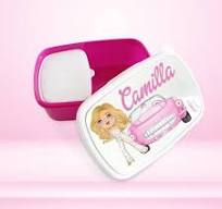 Porta pranzo porta merenda lunch box personalizzato con nome per scuola e  asilo Bambola alla moda Fashion Doll Ragazza in rosa