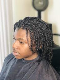 Men With Twist Hair Twist Styles Mens Braids Hairstyles Dreadlock Hairstyles For Men