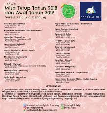 Jadwal tvri belajar dari rumah hari ini. Jadwal Misa Tutup Tahun 2018 Dan Awal Tahun 2019 Di Kota Bandung Sant Egidio Bandung