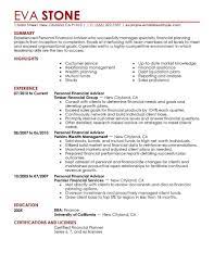 Finance manager skills on your resume your resume is a snapshot of how your skills have improved profits, secured contracts or balanced budgets. Best Personal Financial Advisor Resume Example Livecareer