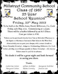 The Old Gang Yay 2012 05 25 Millstreet Community School Class Of 1987 25 Year School Reunion Poster 800 With Images School Reunion