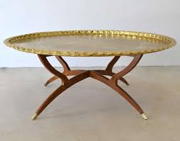 Round Brass Tray Top Coffee Table 1stdibs Com In 2020 Mid Century Modern Coffee Table Coffee Table Coffee Table Vintage