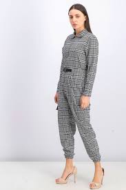 A set of 2 dresses in the item in the picture is the 4″ version. Bershka Womens Longsleeve Checked Jumpsuit Black White Brands For Less