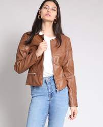 Pantalon simili cuir femme simili cuir noir haute couture pantalons en cuir mode. Veste En Simili Cuir Camel 323298721a07 Pimkie