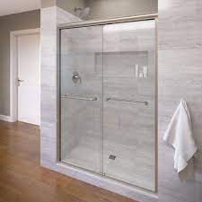 Check out the diagram to see how the rollers were oriented for each door. Basco Infinity 47 In X 70 In Semi Frameless Sliding Shower Door In Brushed Nickel With Aquaglidexp Clear Glass Infh05a4870xpbn The Home Depot