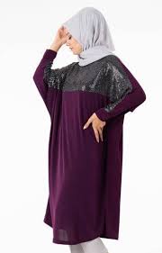 Bursa Fabrika Tesettur Tunik Pullu Salas Mor Brf1452 3 1 Avec Images