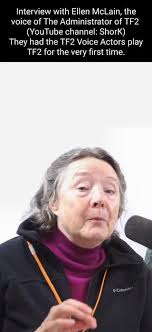 Interview with Ellen McLain, the voice of The Administrator of (YouTube  channel: Shork) They had the Voice Actors play for the very first time.