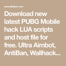Download New Latest Pubg Mobile Hack Lua Scripts And Host File For Free Ultra Aimbot Antiban Wallhack No Recoil Sp Hack Free Money Dance App Android Hacks