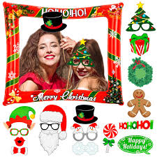Whaline Christmas Inflatable Photo Frame With 17 Photo Booth Props, Selfie  Inflatable Pictiure Frame Blow Up Party Favors Funny Christmas Supplies New  Year Party Santa Clause Snowman : Amazon.co.uk: Home & Kitchen