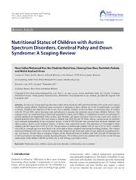 Pdf Nutritional Status Of Children With Autism Spectrum