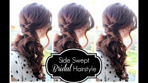 37 wedding hairstyles for short hair. Side Swept Bridal Hairstyle Youtube