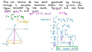 The fluid portion will often evaporate and is only. Question Video Finding The Volume Of The Solid Generated By The Revolution Of The Region Bounded By Given Lines Around The ð'¦ Axis Nagwa