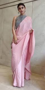 Black And White Striped Saree Blouse Pin By Angle1825 Angle1825 On Mouni Roy Striped Blouse Designs Designer Saree Blouse Patterns Trendy Blouse Designs