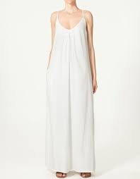 2014 New Women Casual Brief Spaghetti Strap Long Cotton Dress Maxi Slip Dress White Blue Xs S M L Kl01 Maxi Dress Cotton Cotton Long Dress Casual Beach Dress
