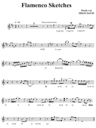Lead Sheet For Flamenco Sketches Recorded By Miles Davis On