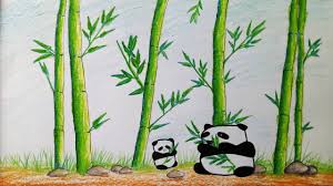 How To Drawing Panda In Bamboo Forest Step By Step Easy Draw Youtube Panda holding bamboo, giant panda polar bear drawing cuteness, panda, mammal, animals, carnivoran png. how to drawing panda in bamboo forest step by step easy draw