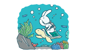 ゆるいうさぎとかめはダイビング イラストエッセイのaieku イラスト ゆるいイラスト うさぎ