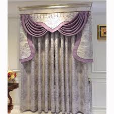 Beautiful Curtains Floral Jacquard Light Purple Polyester No Valance