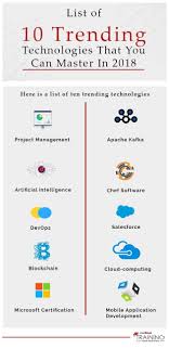 List Of 10 Trending Technologies That You Can Master In 2018 Infographic E Learning Infographics Technology Trends Technology Projects Technology