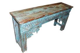 Image 0 Blue Console Table Antique Side Table Rustic Sofa Tables
