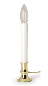 Electric Window Candle With Auto Timer Brass