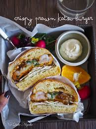 A Burgerlicious Crunchy Japanese Prawn Katsu Burger Recipe Prawn Sandwiches Easy Delicious Recipes Food Processor Recipes