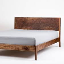 Solid Wood Platform Bed Walnut Bed Mid Century Modern Etsy Modern Bed Frame Modern Bed Solid Wood Platform Bed