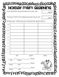 Holiday M M Candy Graphing Christmas Math Worksheets Christmas Math Graphing First Grade