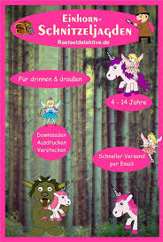 Einhorn Schnitzeljagd Fur Drinnen Und Draussen 4 14 Jahre Kindergeburtstag Basteln Einhorn Schatzsuche Kindergeburtstag Kindergeburtstag Spiele Draussen