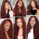 Reddish Brown Jerry Curly 13x4 Lace Front Wig Curly Human Hair ...