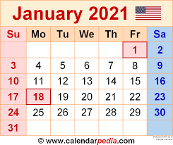 Download editable calendar january 2021 (word version). January 2021 Calendar Templates For Word Excel And Pdf