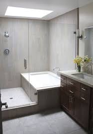 Inside the tile backsplash fades from black to white, creating an intriguing ombre design. 44 The Best Bathroom Design With Shower Concept 2019 44 The Best Bathroom Design With Shower Con Best Bathroom Designs Bathroom Layout Small Bathroom Remodel