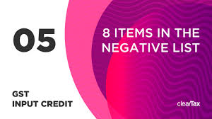 For better understanding and proper accounting, all the taxes were merged under one umbrella, known as gst. Gst Input Credit Tutorial 05 8 Items In The Negative List Youtube
