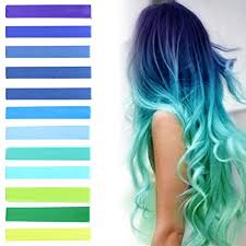 This blue green hairstyle reminds us of mermaid's hair. Best Green Blue Hilary Duff Ombre Hair Dye Set Of 12 Chalks Seafoam Mermaid Hair