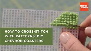 Generally counted cross stitch designs are. How To Cross Stitch With Patterns Diy Chevron Coasters Hobby Lobby Youtube