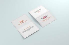A6 Greeting Card X2 Mockup Postcard Mockup Template Design Greeting Cards