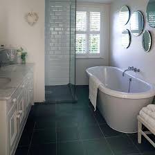 White Bathroom With Grey Slate Floor Decorating Ideal Home White Bathroom Grey Bathroom Floor Slate Bathroom