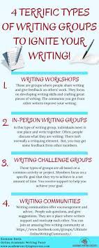 4 Terrific Types Of Writing Groups To Ignite Your Writing Academic Writing Success Writing Groups Type Of Writing Writing Community