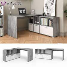 Vicco Scrivania D Angolo Flex Scrivania Computer Mensola Sponda Cemento Bianco Casa Arredamento E Bricolage Arreda Scrivania Computer Scrivania Arredamento