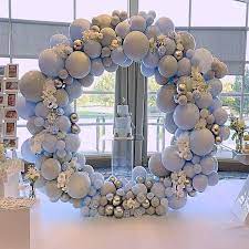 White And Grey Balloon Garland Arch Kit 127pcs Party Decorations Balloon Set Supplies Wedding Birthday Bridal Engagement Baby Shower In 2021 Baby Shower Balloon Decorations Baby Shower Balloons Baby Shower Centerpieces