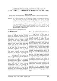 Pdf An Error Analysis Of Argumentative Essay Case Study At University Muhammadiyah Of Metro