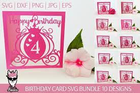 Download Happy Birthday Card Svg Bundle Princess Card Svg