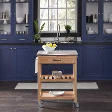 Homestyles Vineyard Maple Kitchen Cart With Stainless Top 5214 95 The Home Depot Maple Kitchen Kitchen Furniture Inspiration Kitchen Cart