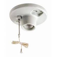 Leviton porcelain incandescent medium base pull chain socket w/outlet 1 pack. Leviton Lamp Holder With Pull Chain Switch The Home Depot Canada