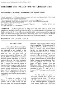 Our journal submission experts are skilled in submitting papers to various international journals. Suitability Of Bi Vacancy Trap For Tl Emission In Kcl Malaysian Journal Of Science